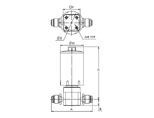 Schéma ou vue technique – Vanne UCV HP20 haute pureté 3000 psi au Maroc