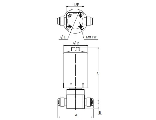 Schéma ou vue technique – Vanne UCV HP20 haute pureté 3000 psi au Maroc