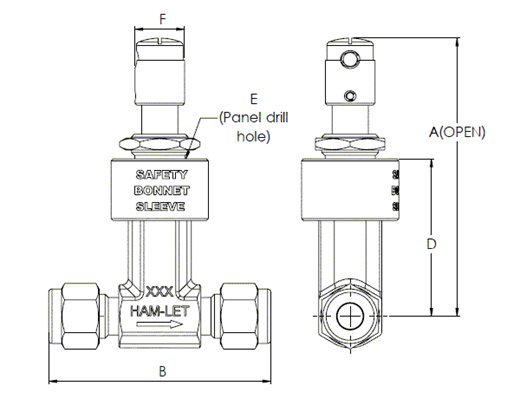 Schéma ou vue technique – Vanne de dosage HF H1300 à pointeau 3° au Maroc